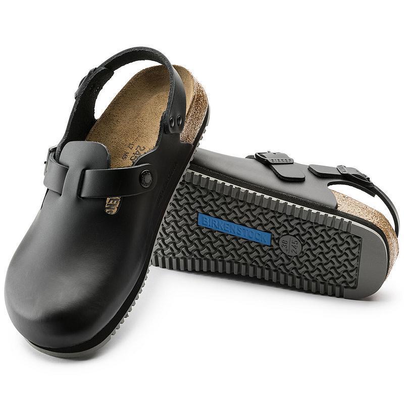 Birkenstock Tokyo Læder Træsko Herre Sort | DK 188UZG